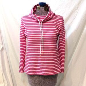 Talbots Pink White Cowl Top, size M